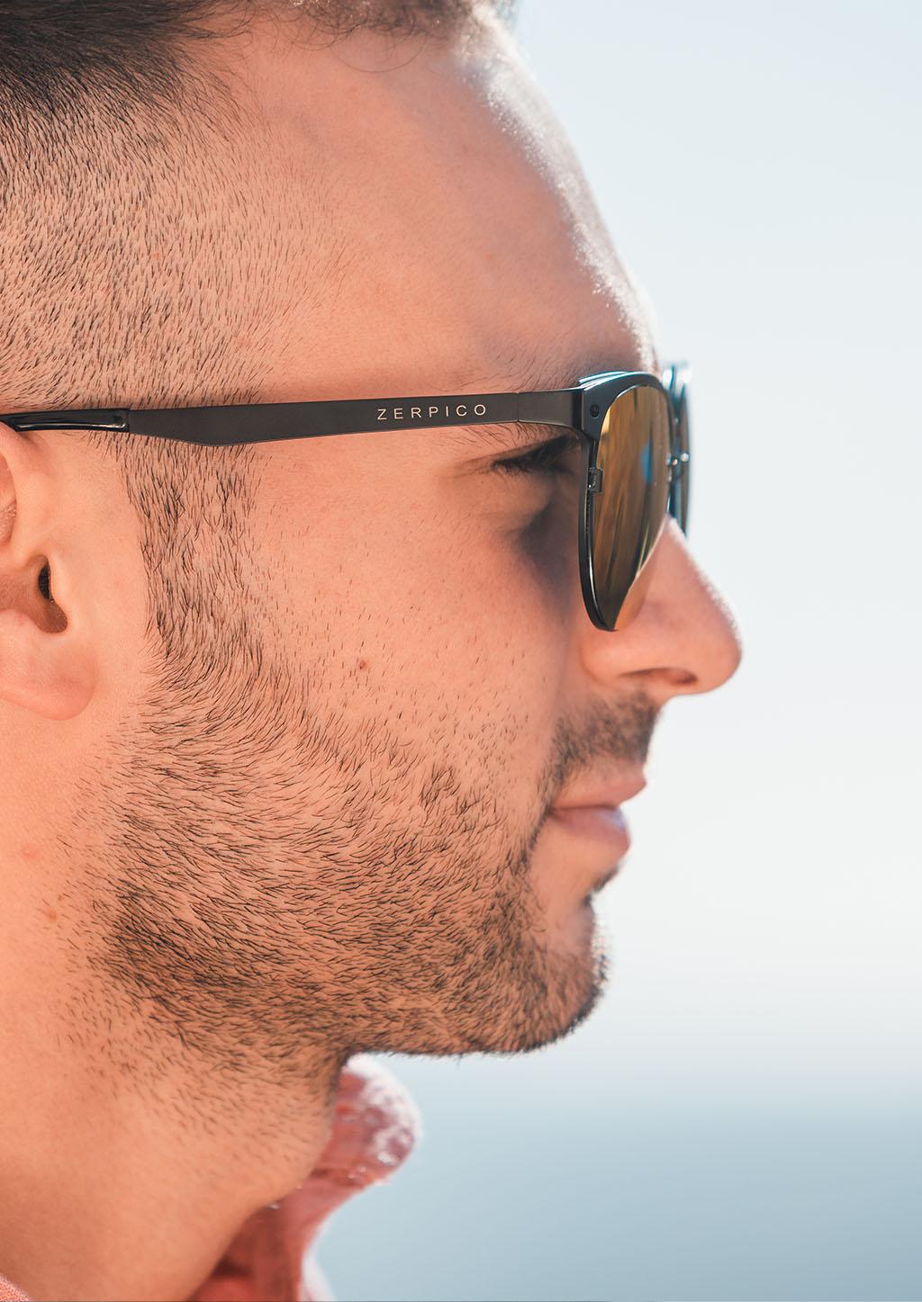 Unisex Sonnenbrille - Titanium Clubmasters - V2 - Changeable Lenses-4